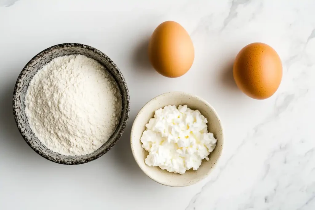 Almond Flour and Cottage Cheese Bagel Low-Carb - 3 Ingredients 3 almond flour, cottage cheese, and egg ingredients
