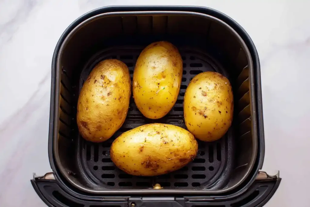 Air Fry Baked Potato – Crispy & Irresistibly Perfect in 40 Mins 4 Placing seasoned potato into air fryer basket
